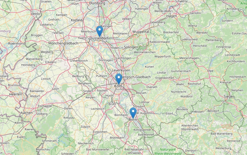 Servicegebiet Karte